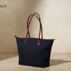 Linjer Canvas Tote in Navy